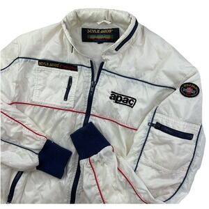 Vintage Style Auto Jacket Sz M 80's APAC Racing Full Zip Windbreaker Retro